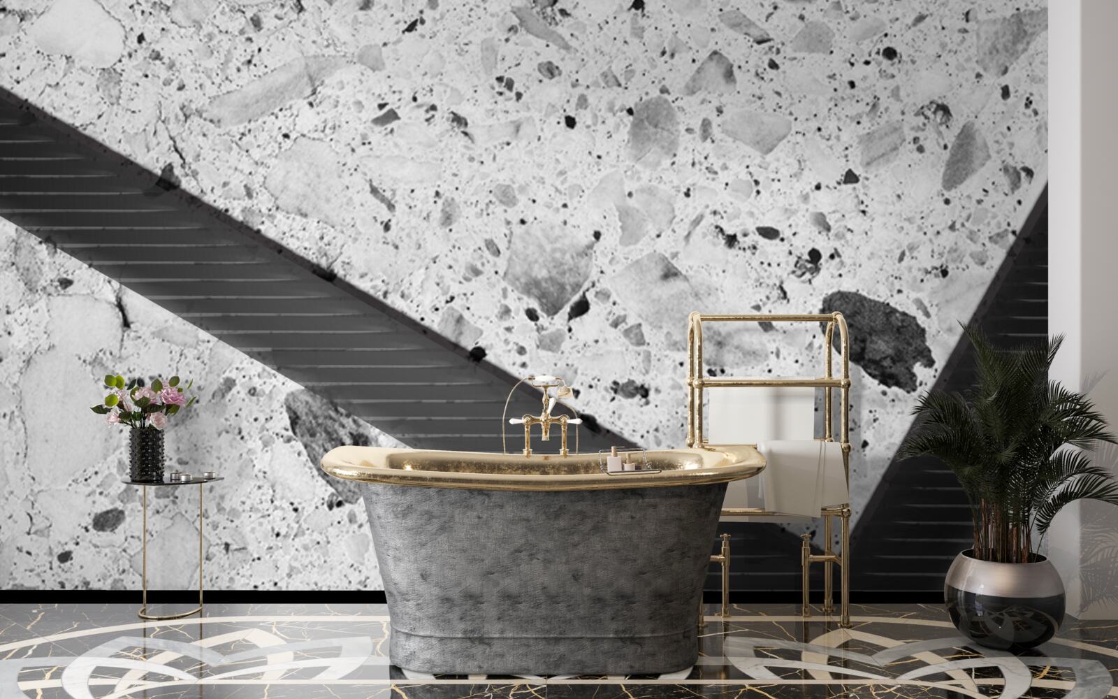 Фотошпалери мармурова текстура з чорними плямами