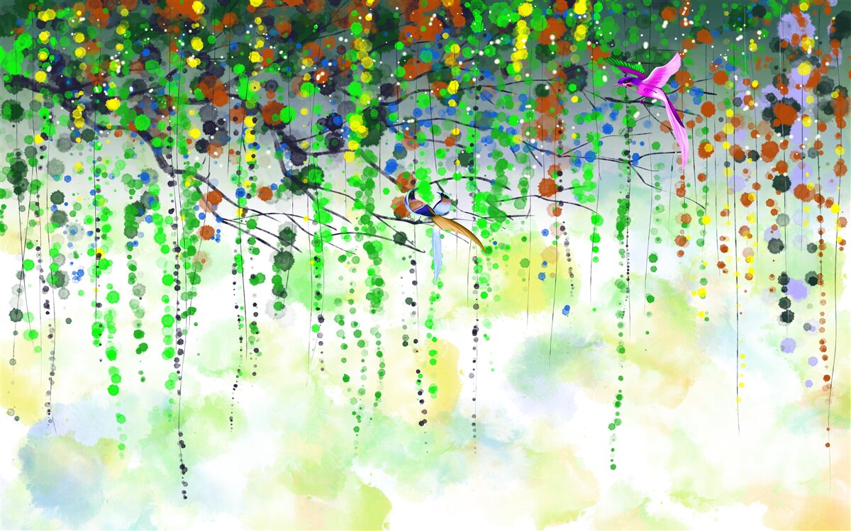 Фотошпалери розкішні квіти висять