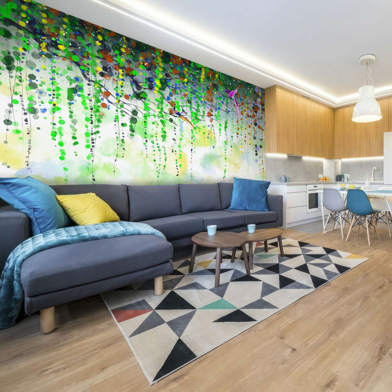 Фотошпалери розкішні квіти висять