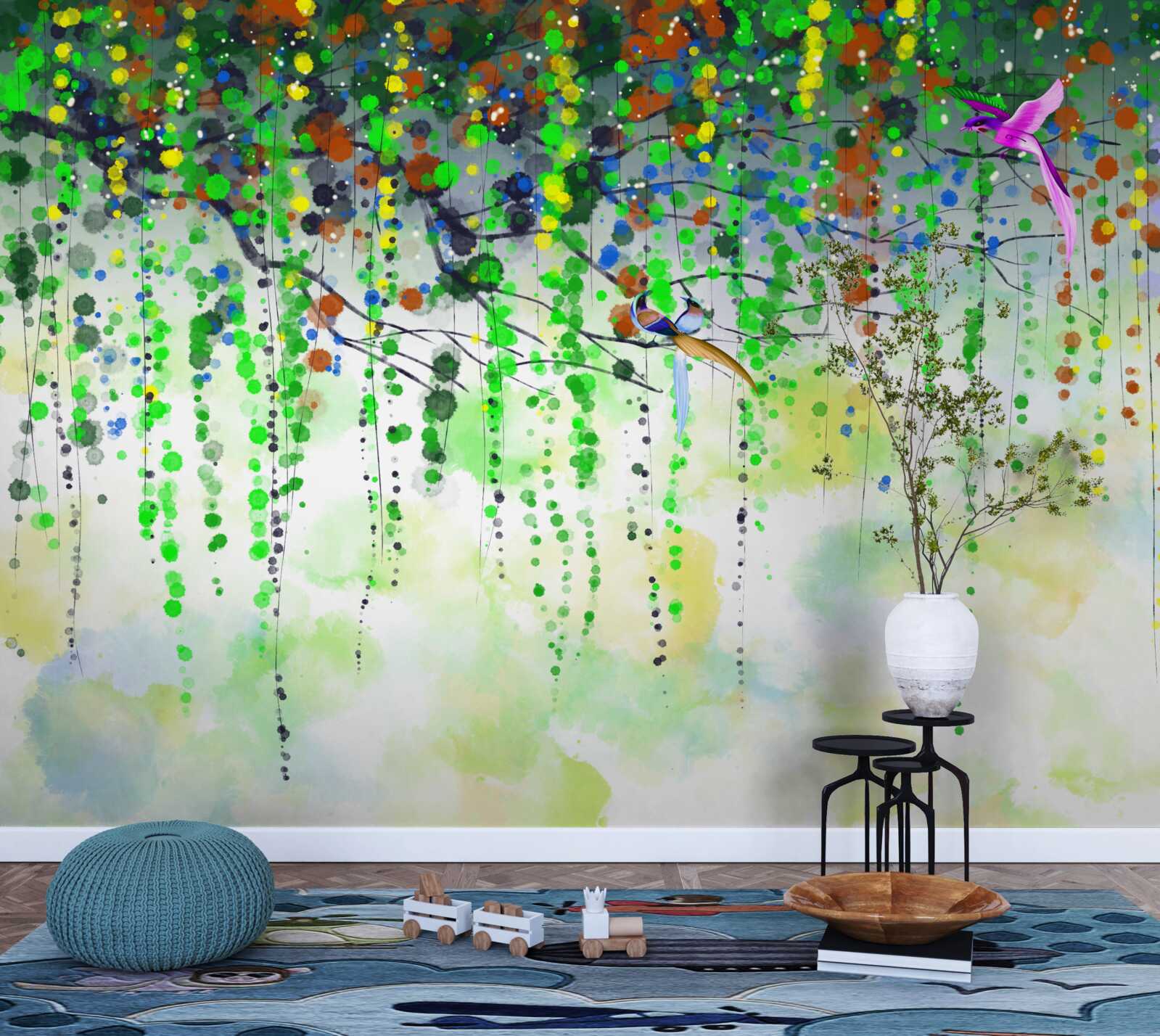 Фотошпалери розкішні квіти висять