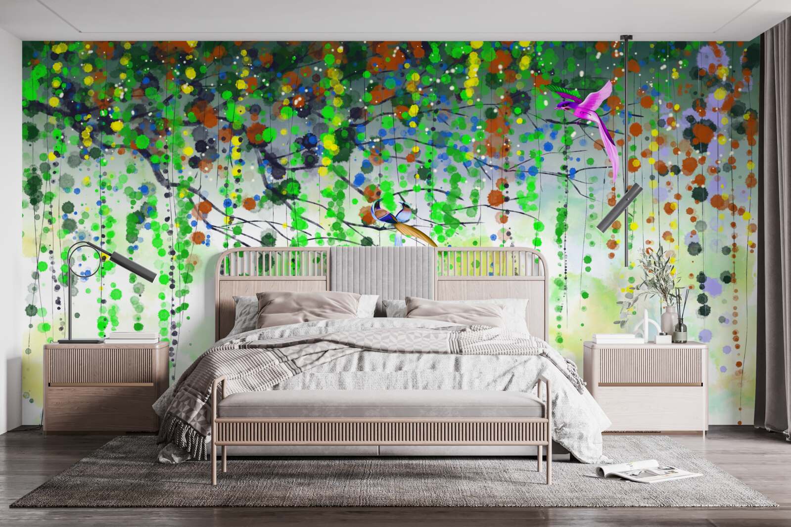 Фотошпалери розкішні квіти висять