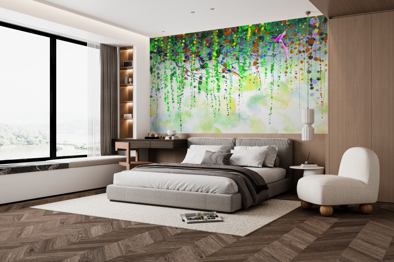 Фотошпалери розкішні квіти висять