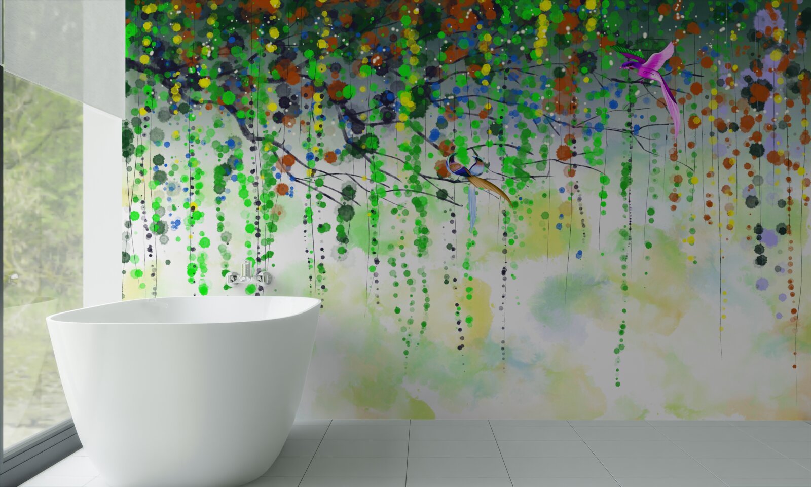 Фотошпалери розкішні квіти висять