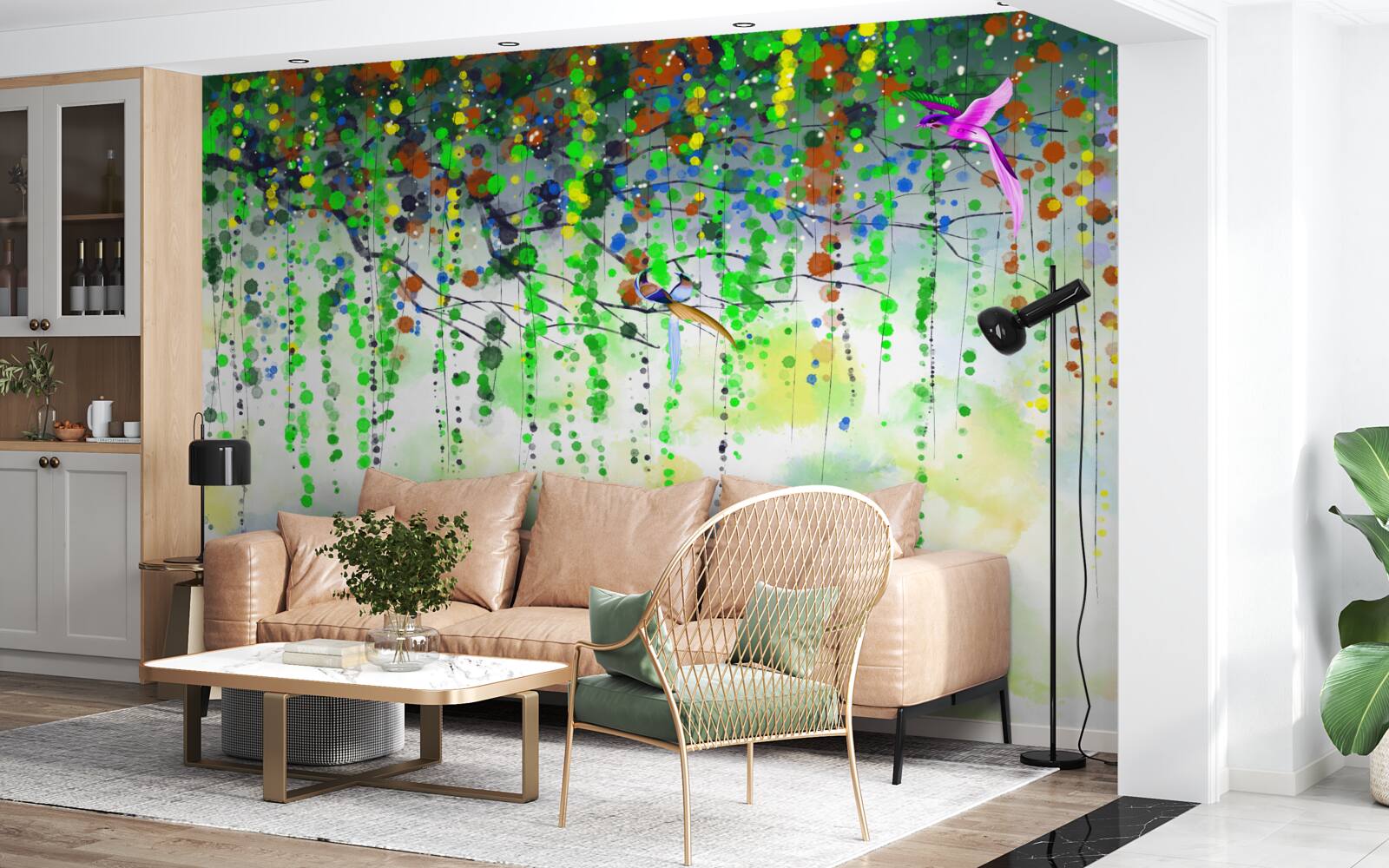 Фотошпалери розкішні квіти висять