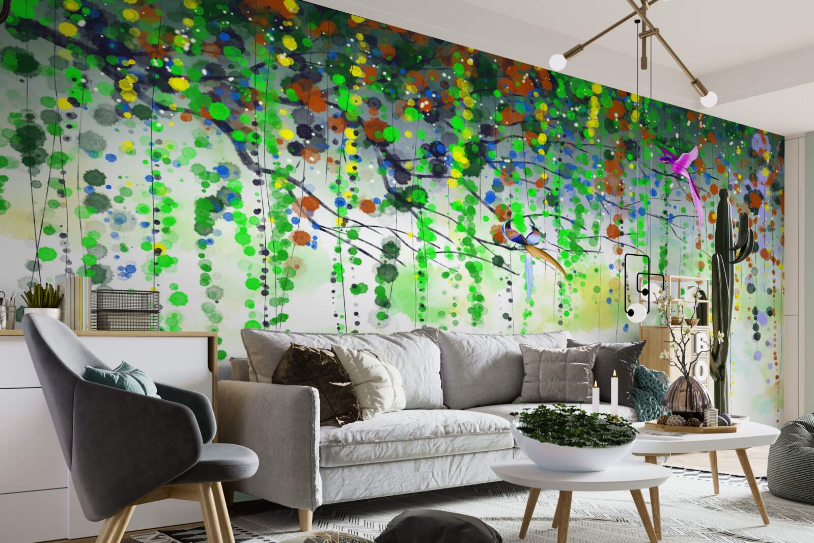 Фотошпалери розкішні квіти висять