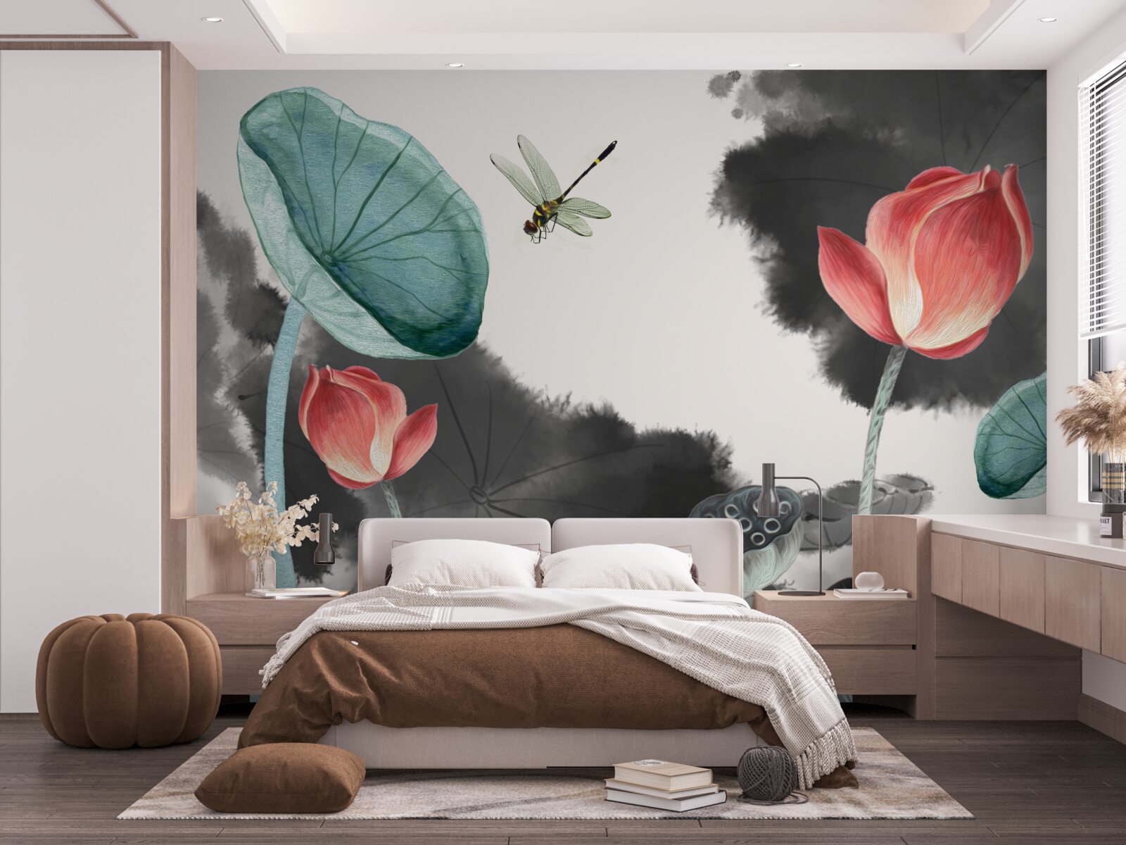 Фотошпалери величні міфічні рослини та літаюча комаха