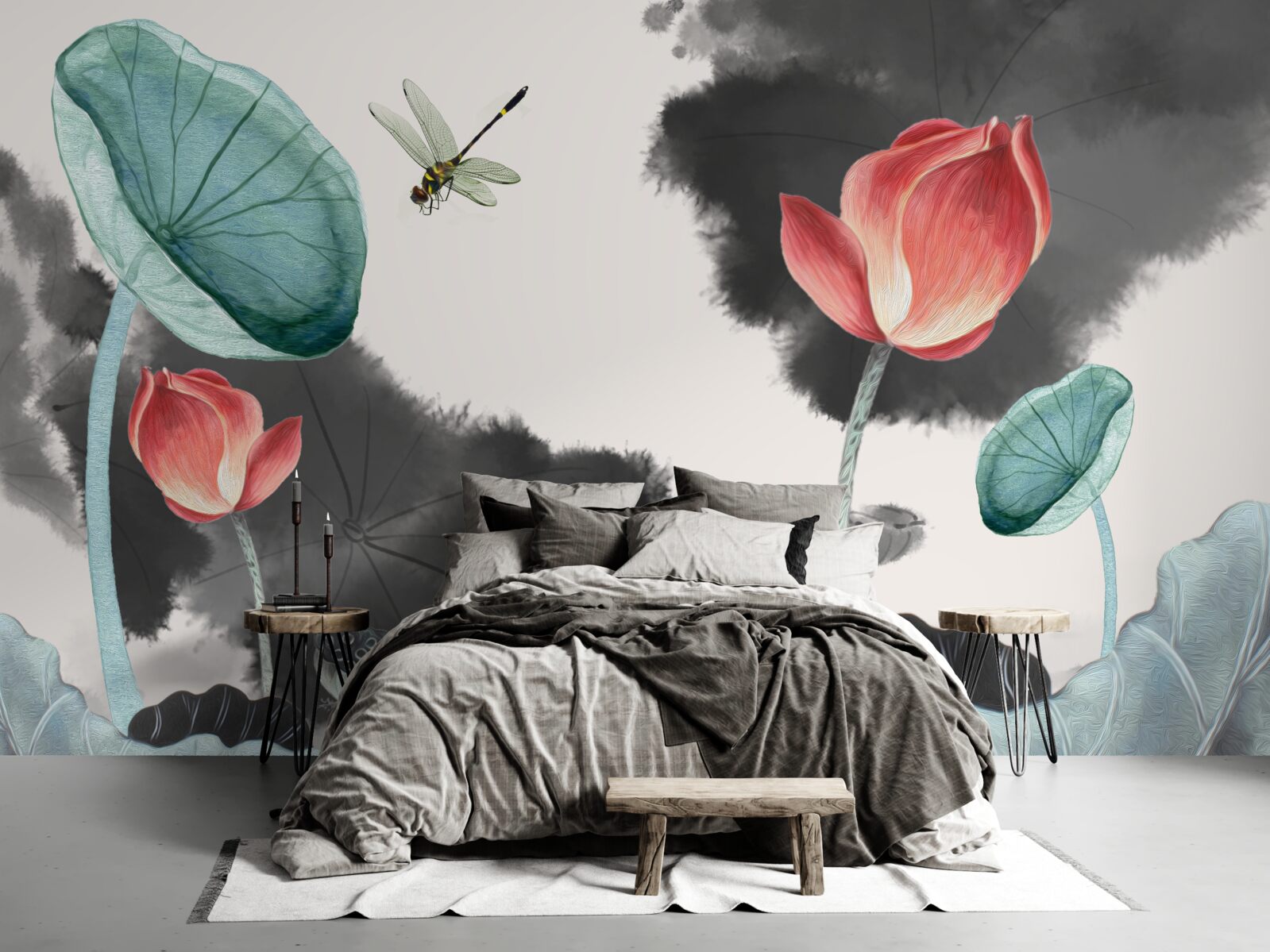 Фотошпалери величні міфічні рослини та літаюча комаха