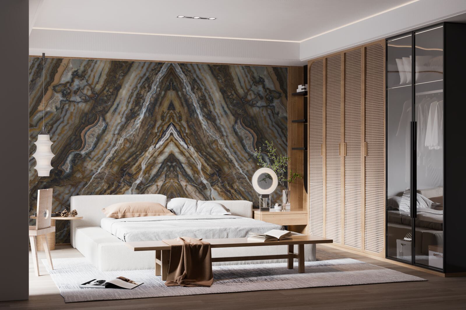 Фотошпалери старе дерево на мармуровому тлі