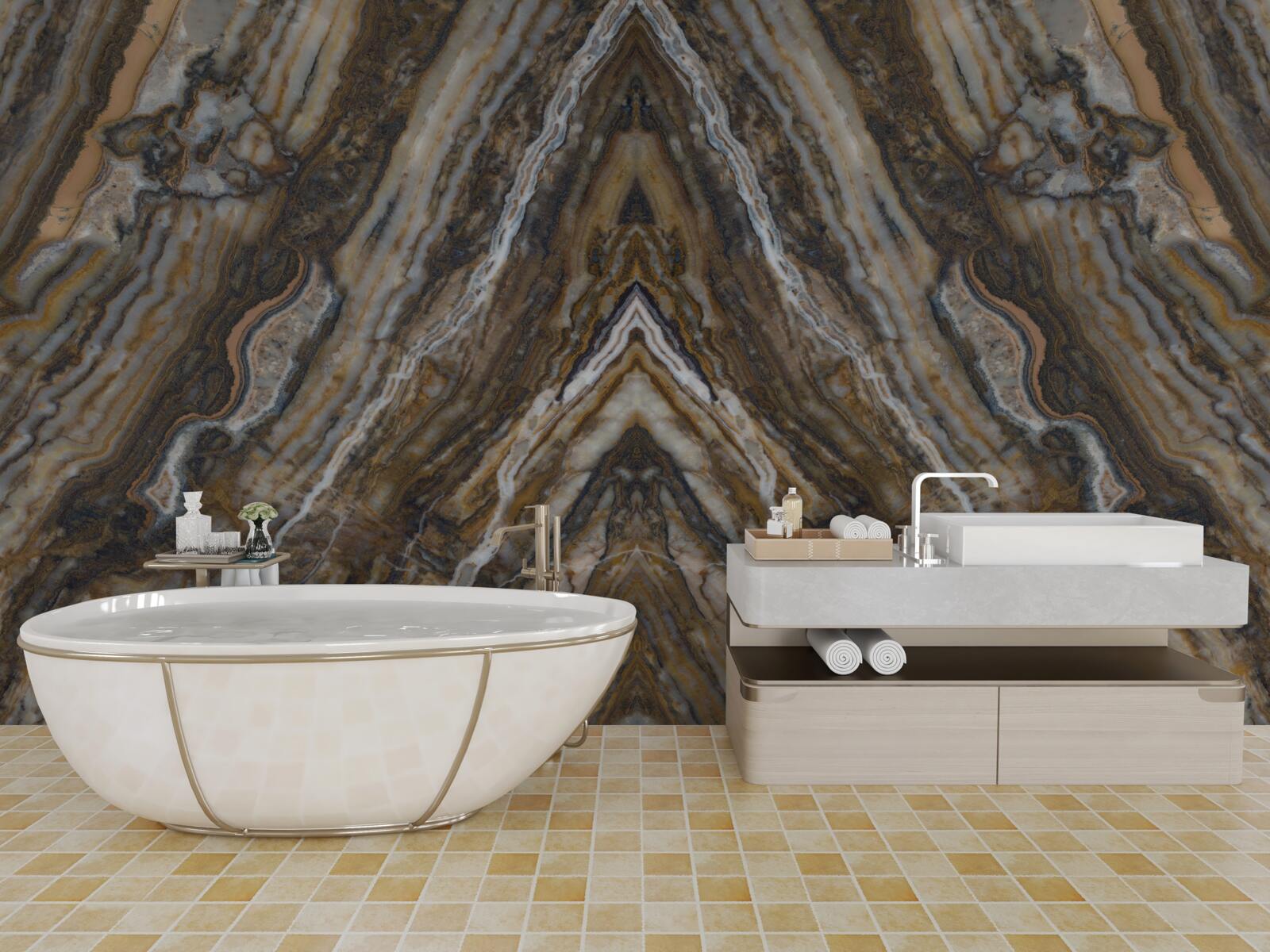 Фотошпалери старе дерево на мармуровому тлі