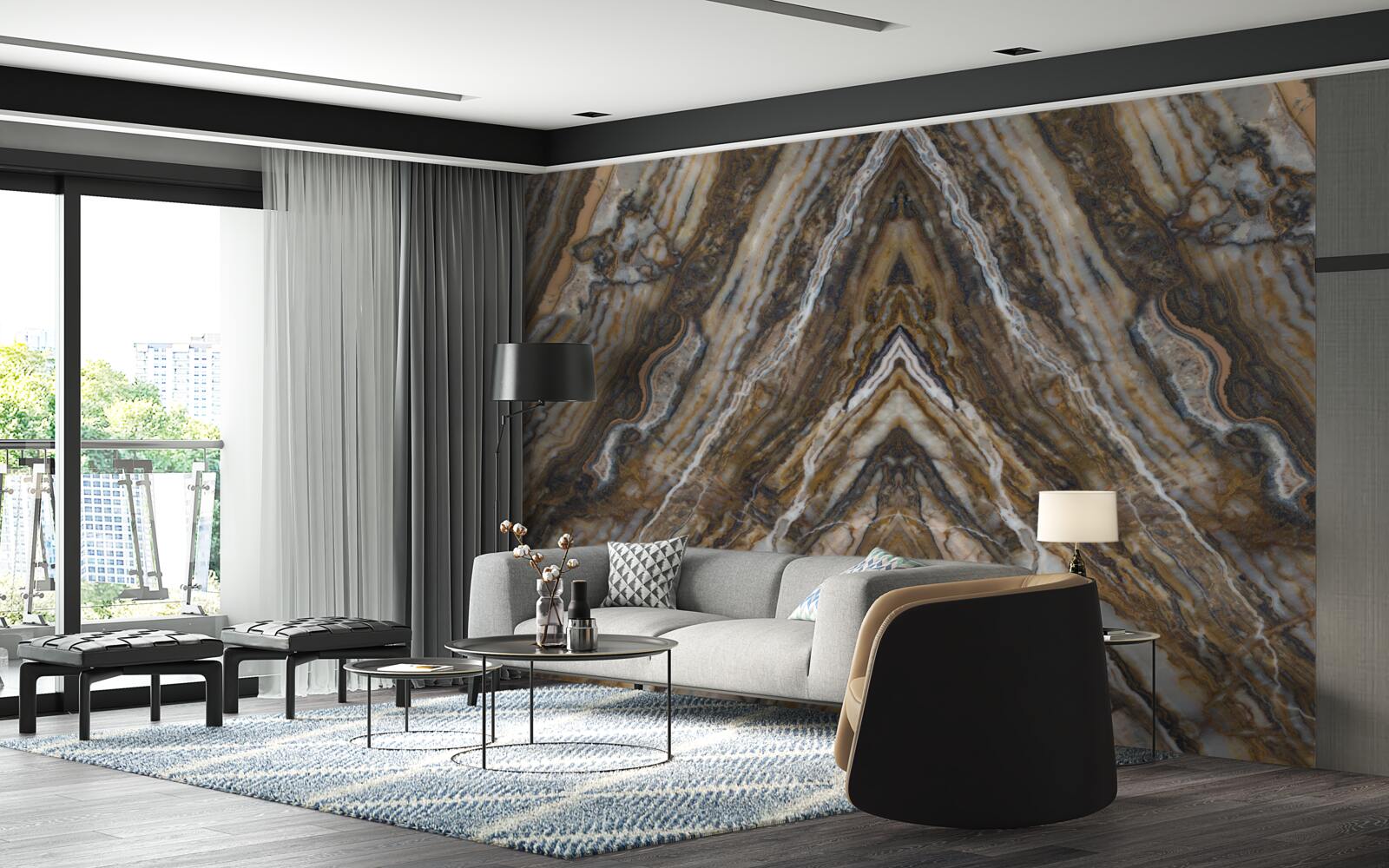 Фотошпалери старе дерево на мармуровому тлі