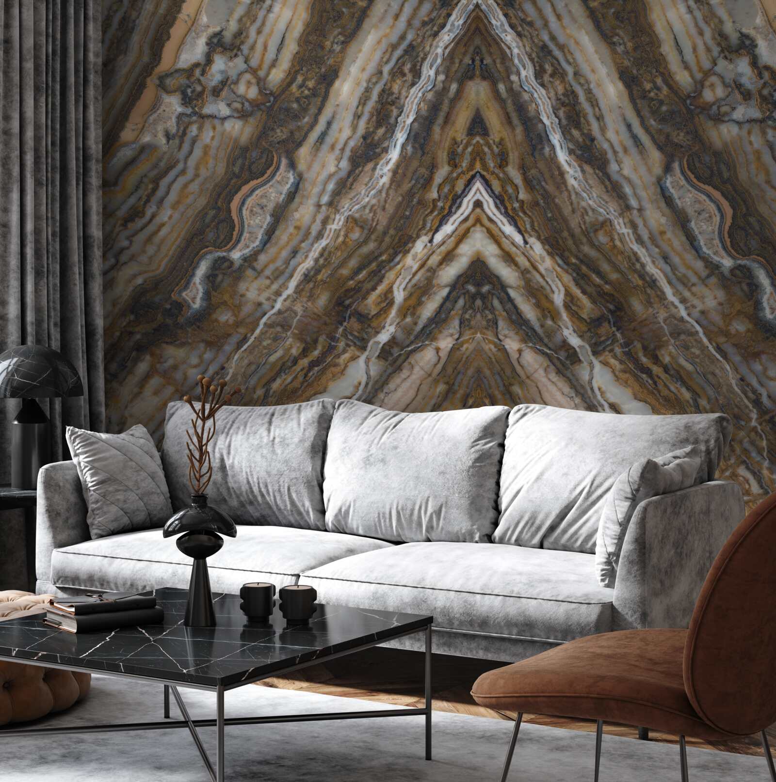 Фотошпалери старе дерево на мармуровому тлі