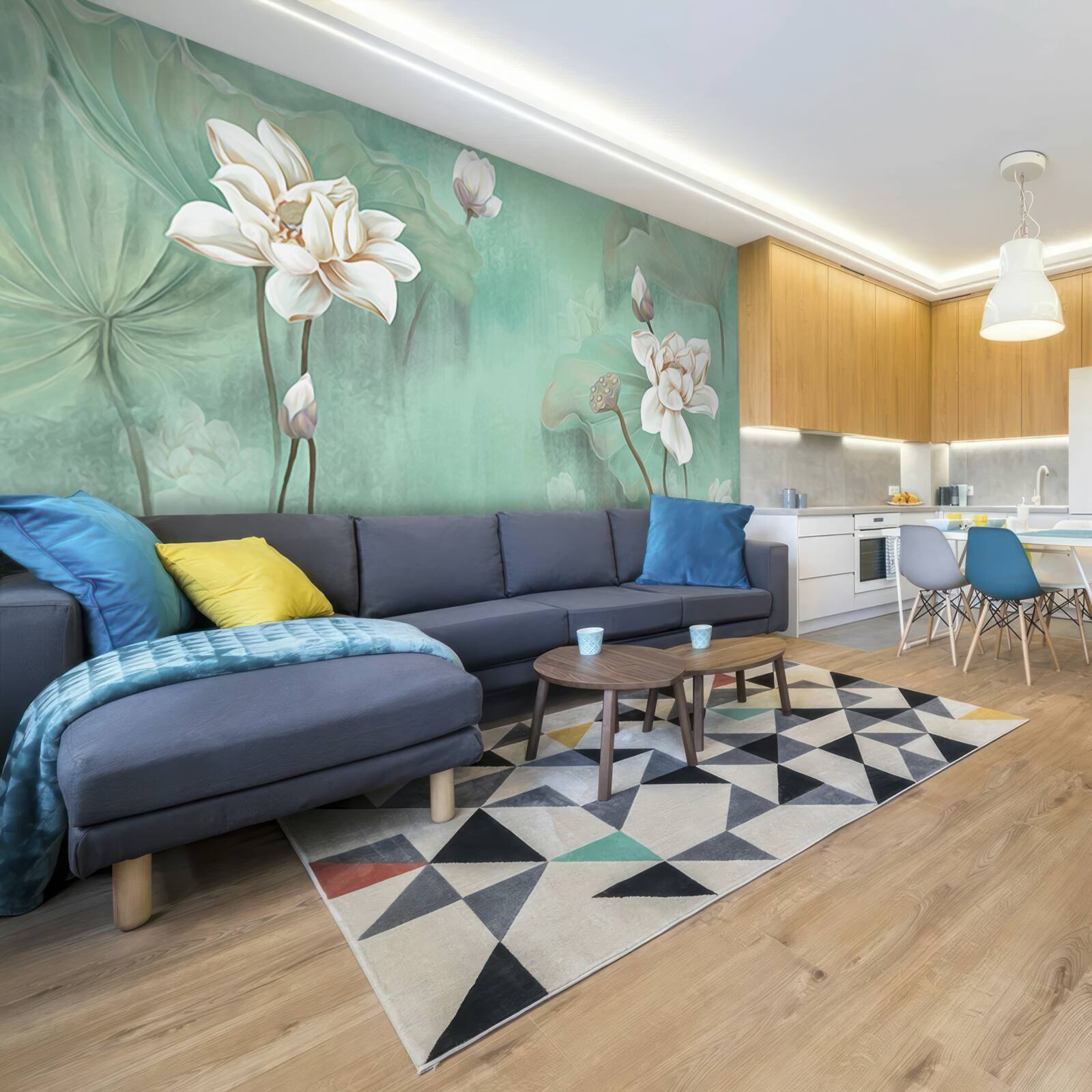 Фотошпалери китайські лотоси білі