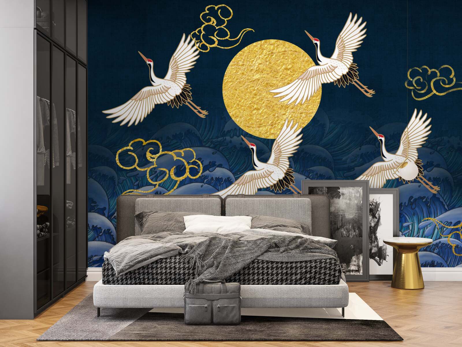 Фотошпалери група журавлів прямує до своєї домівки