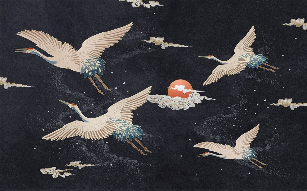 Фотошпалери Журавлі відлітають у вирій у пошуках тепла