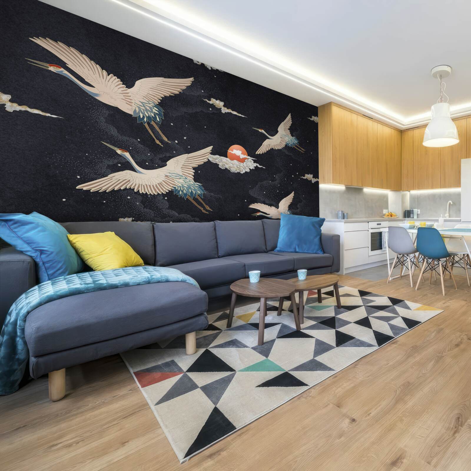 Фотошпалери Журавлі відлітають у вирій у пошуках тепла