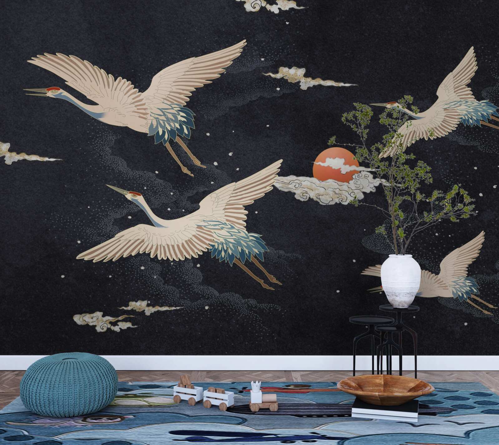 Фотошпалери Журавлі відлітають у вирій у пошуках тепла