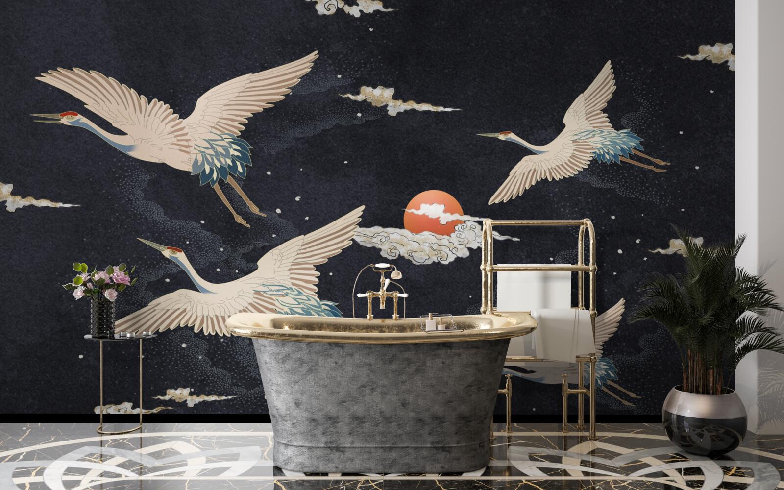 Фотошпалери Журавлі відлітають у вирій у пошуках тепла