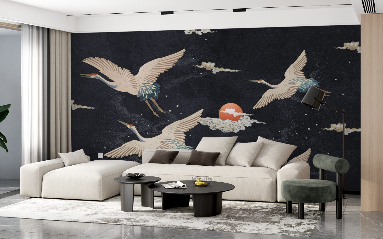 Фотошпалери Журавлі відлітають у вирій у пошуках тепла