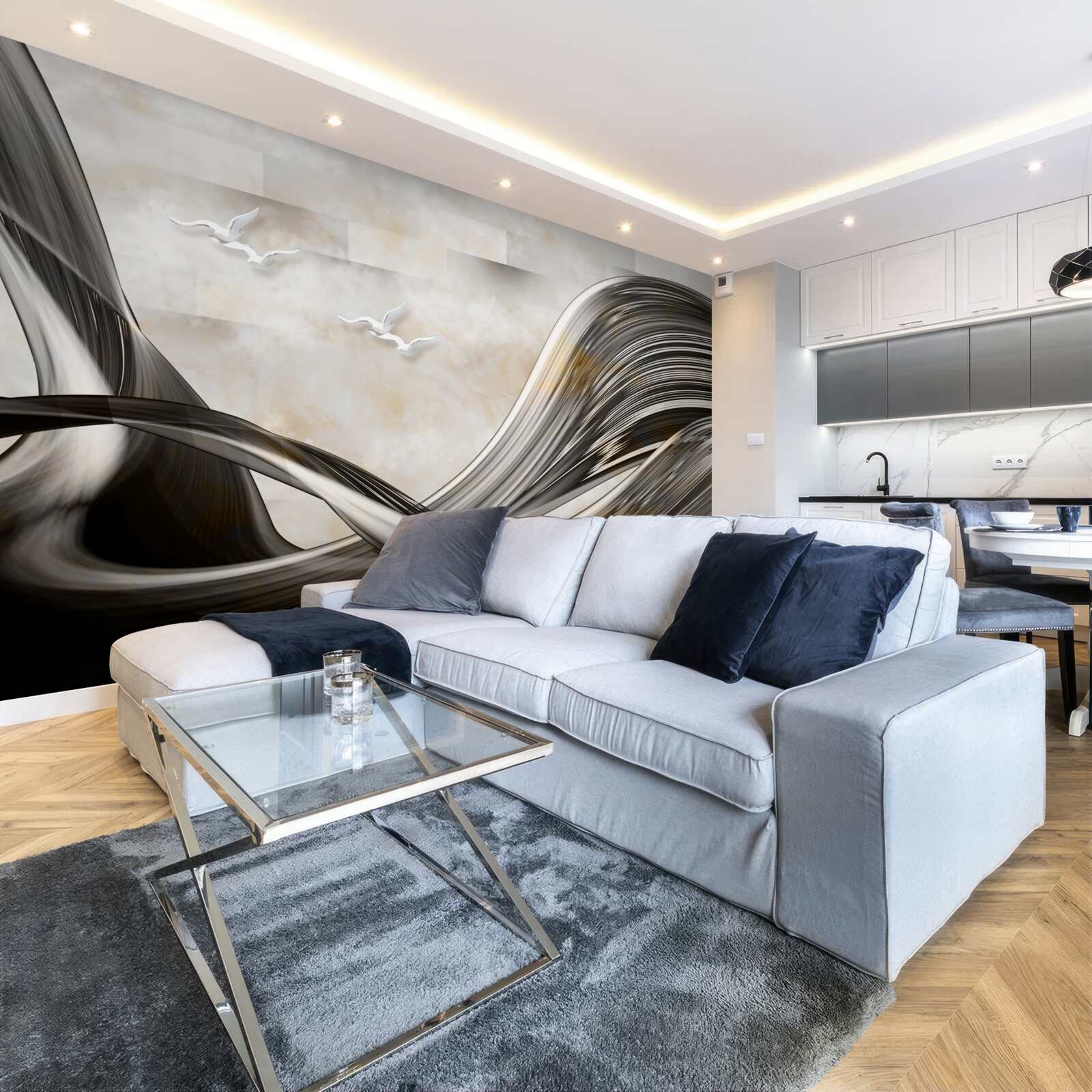 Фотошпалери лінії плавні та абстрактні