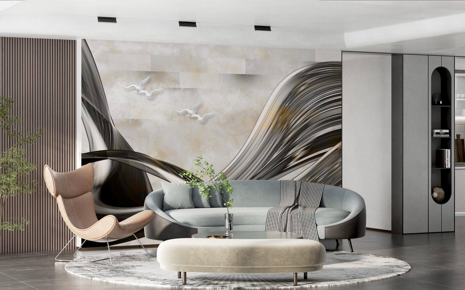 Фотошпалери лінії плавні та абстрактні