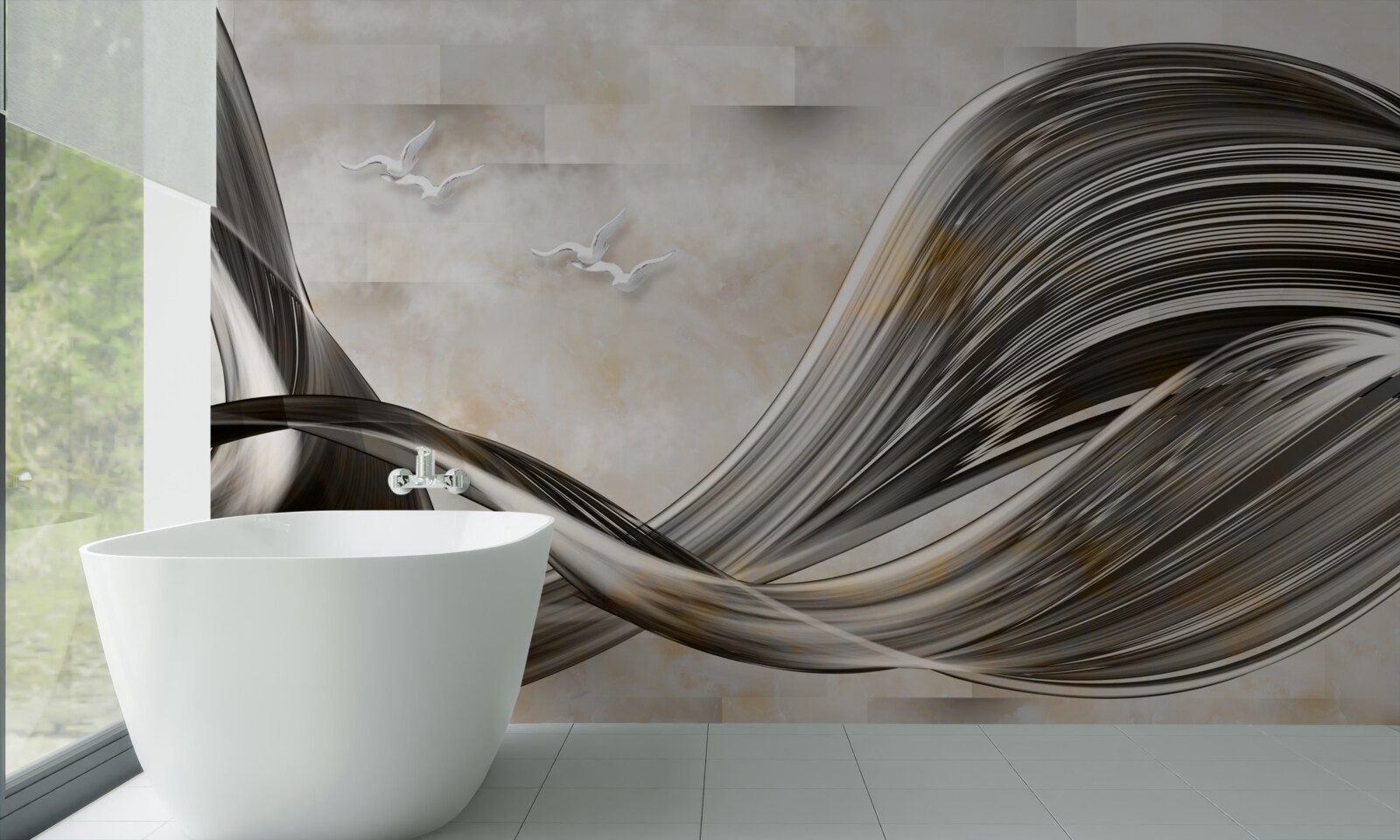 Фотошпалери лінії плавні та абстрактні