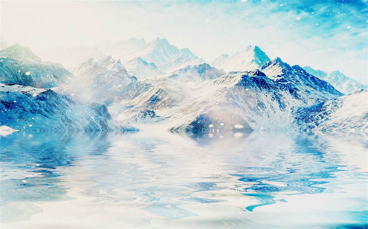 Фотошпалери ранок, оповитий холодом, на замерзлому озері