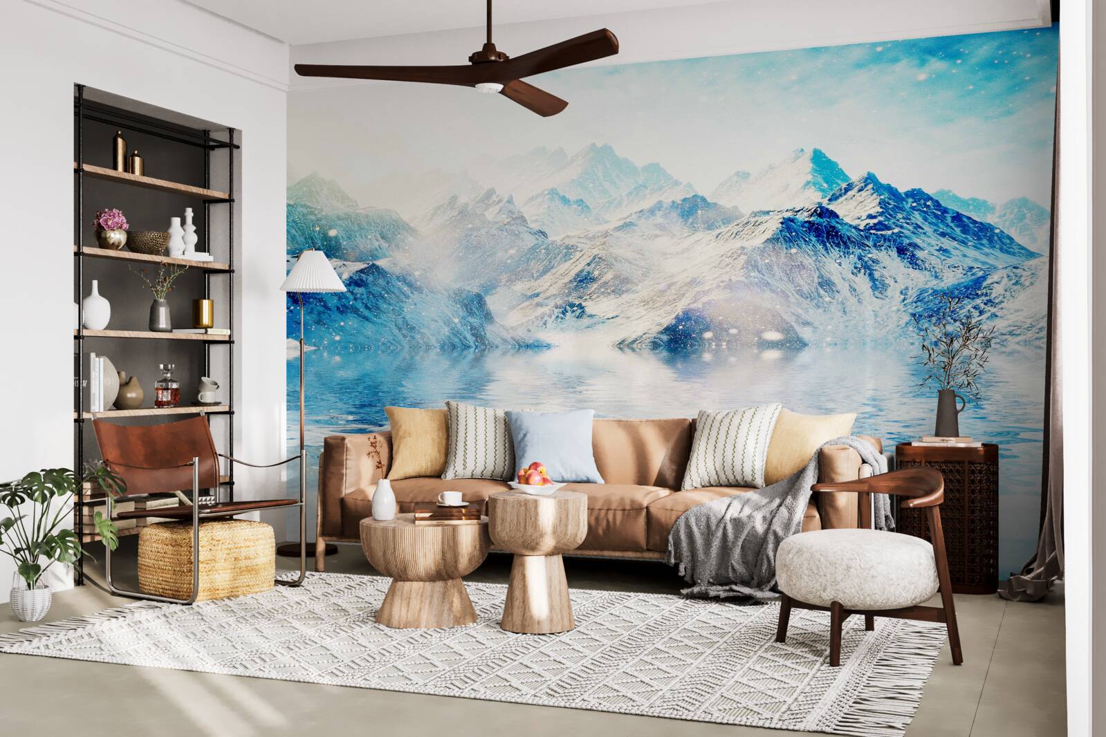 Фотошпалери ранок, оповитий холодом, на замерзлому озері