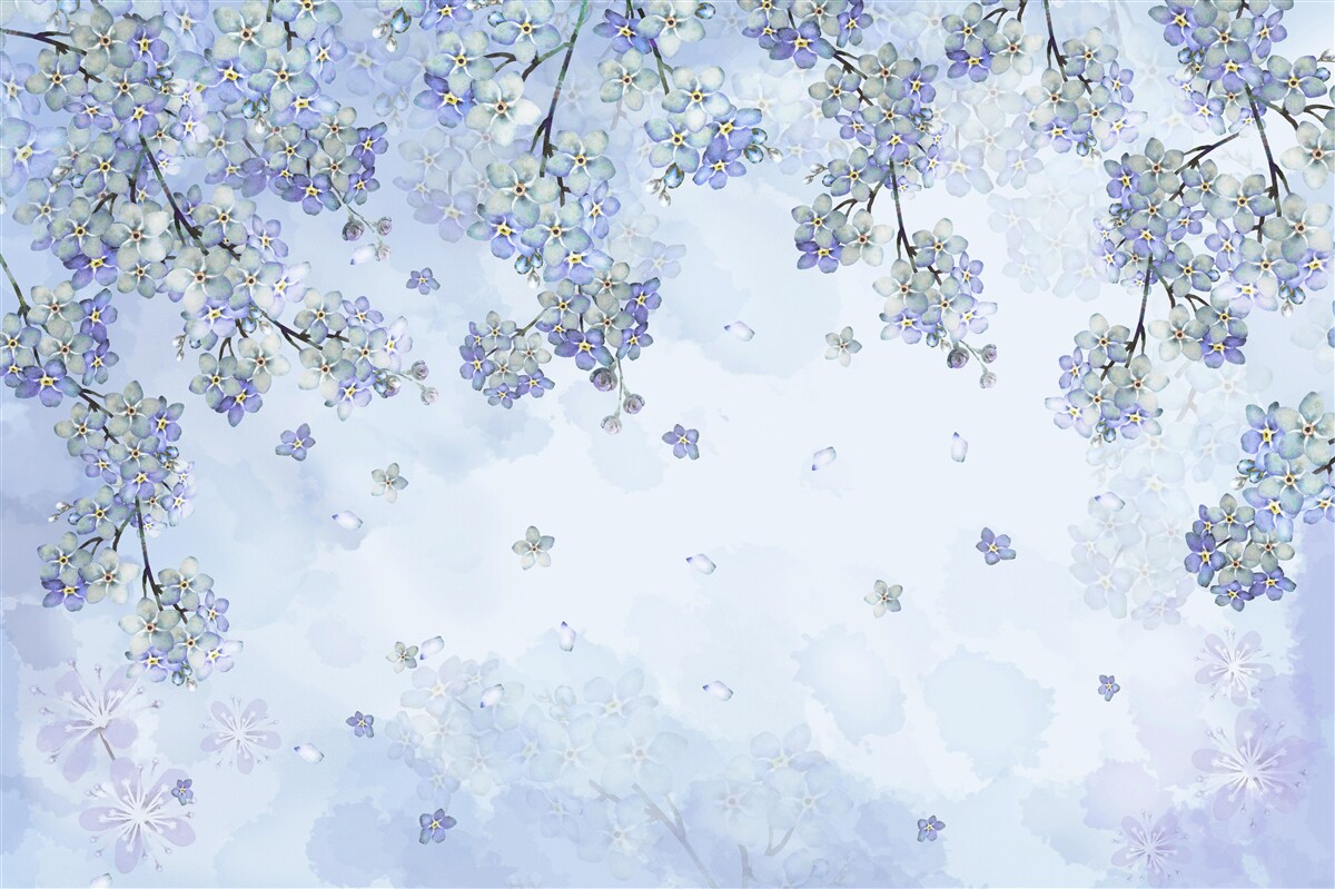 Фотошпалери квітучі дерева в бузкових відтінках