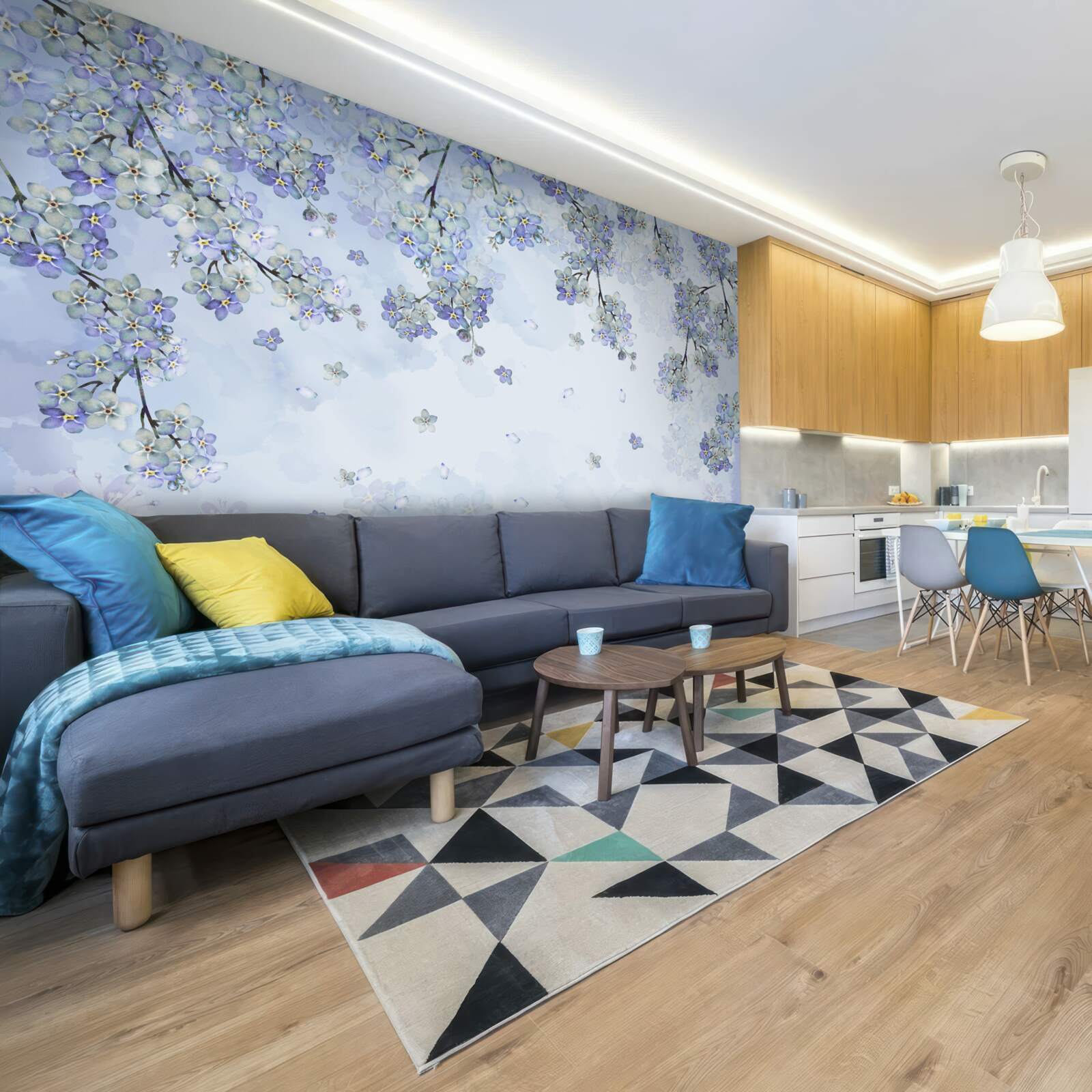 Фотошпалери квітучі дерева в бузкових відтінках