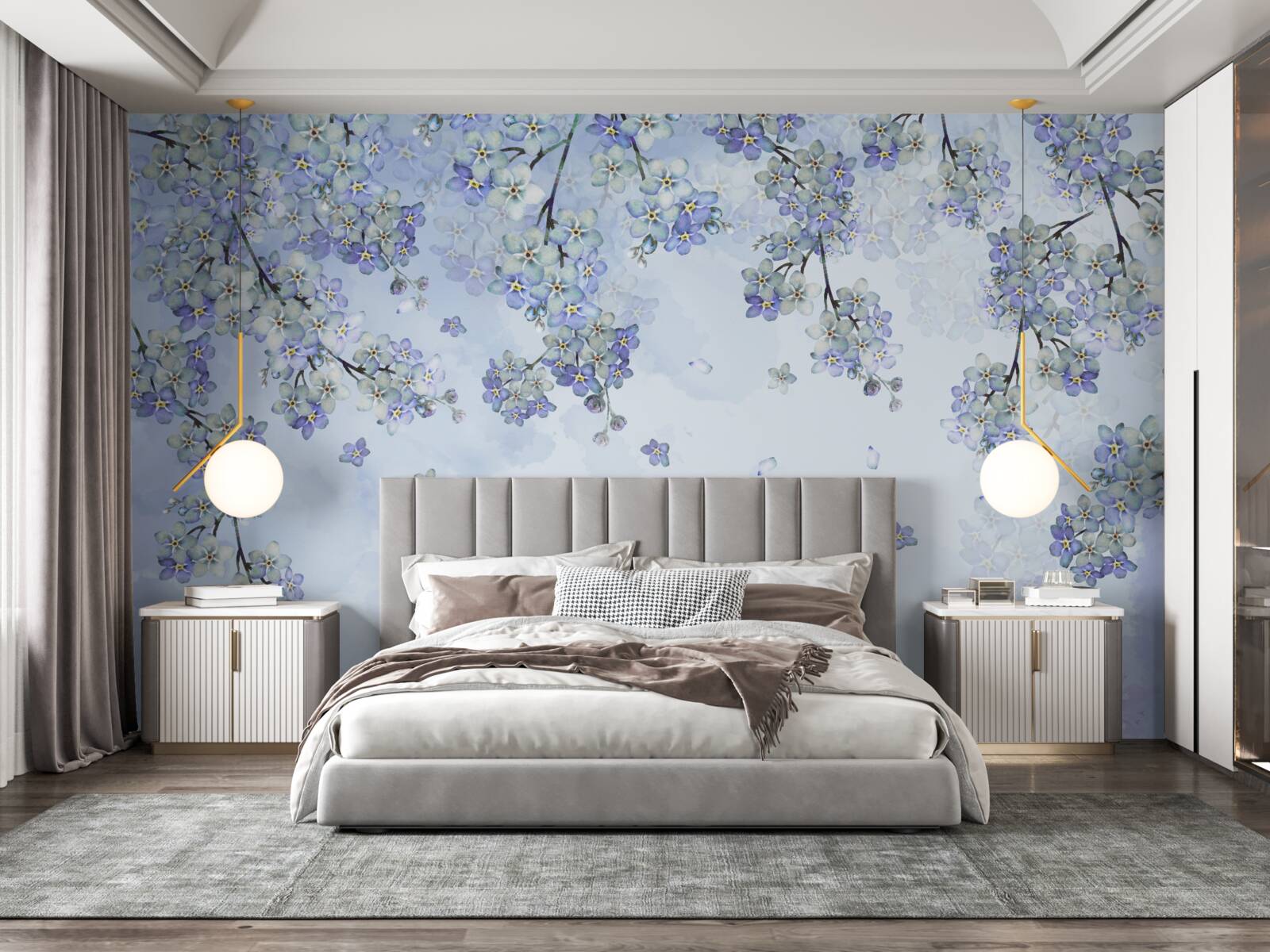 Фотошпалери квітучі дерева в бузкових відтінках