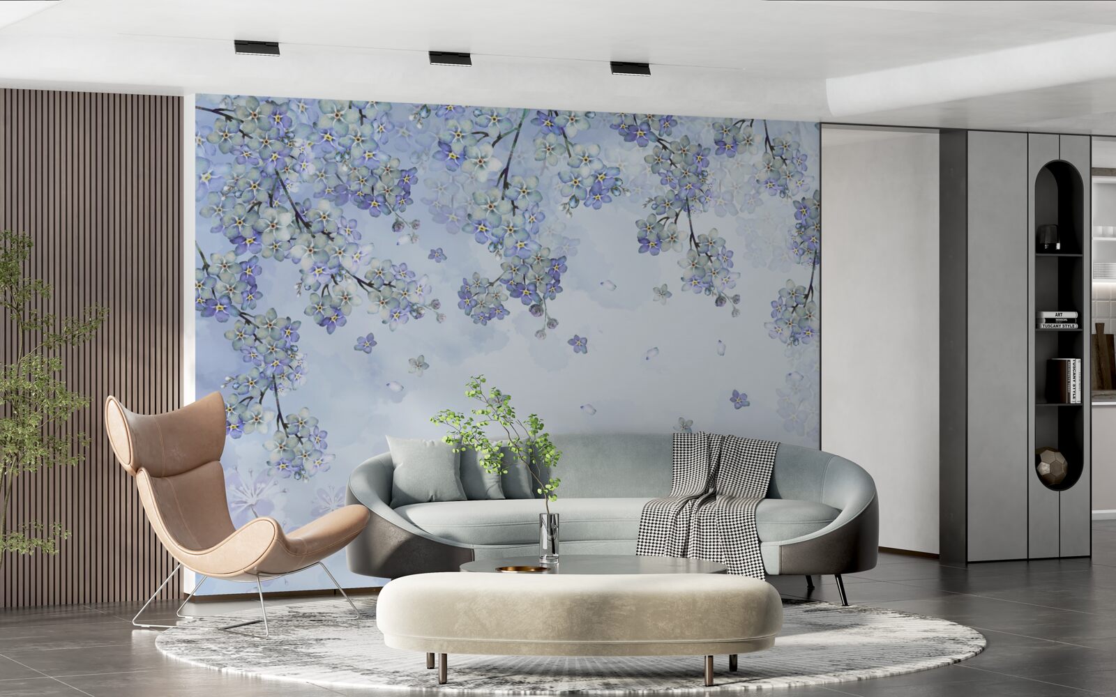 Фотошпалери квітучі дерева в бузкових відтінках