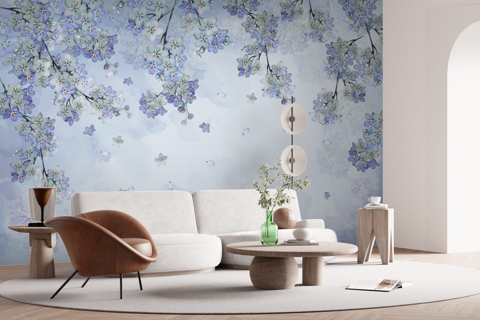 Фотошпалери квітучі дерева в бузкових відтінках