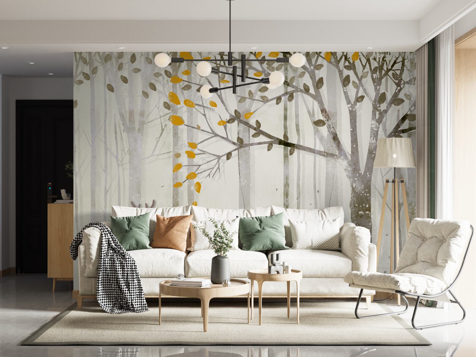 Фотошпалери Осінній ліс, сповнений краси, є домом для оленів