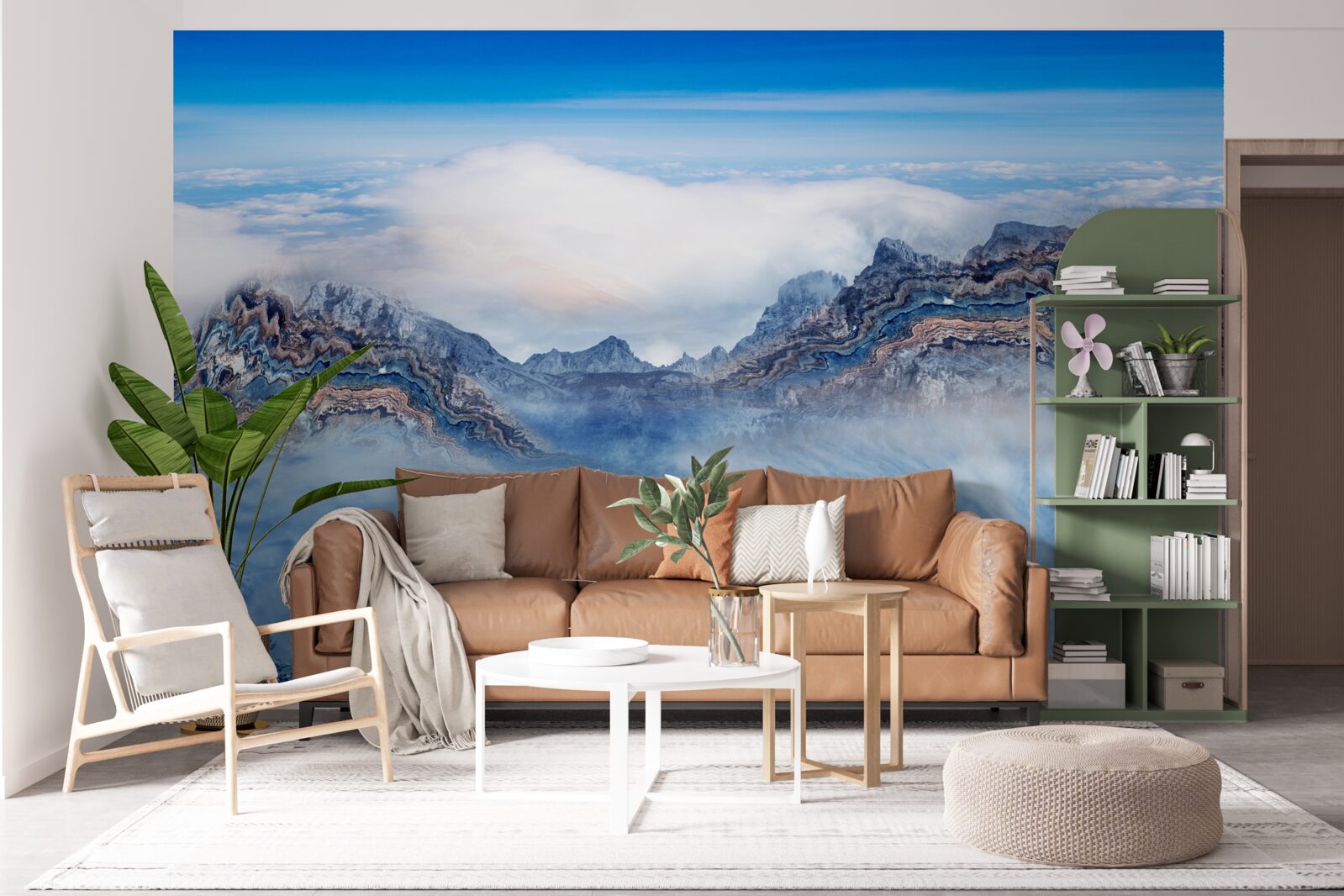 Фотошпалери скелясті вершини оповиті густим туманом