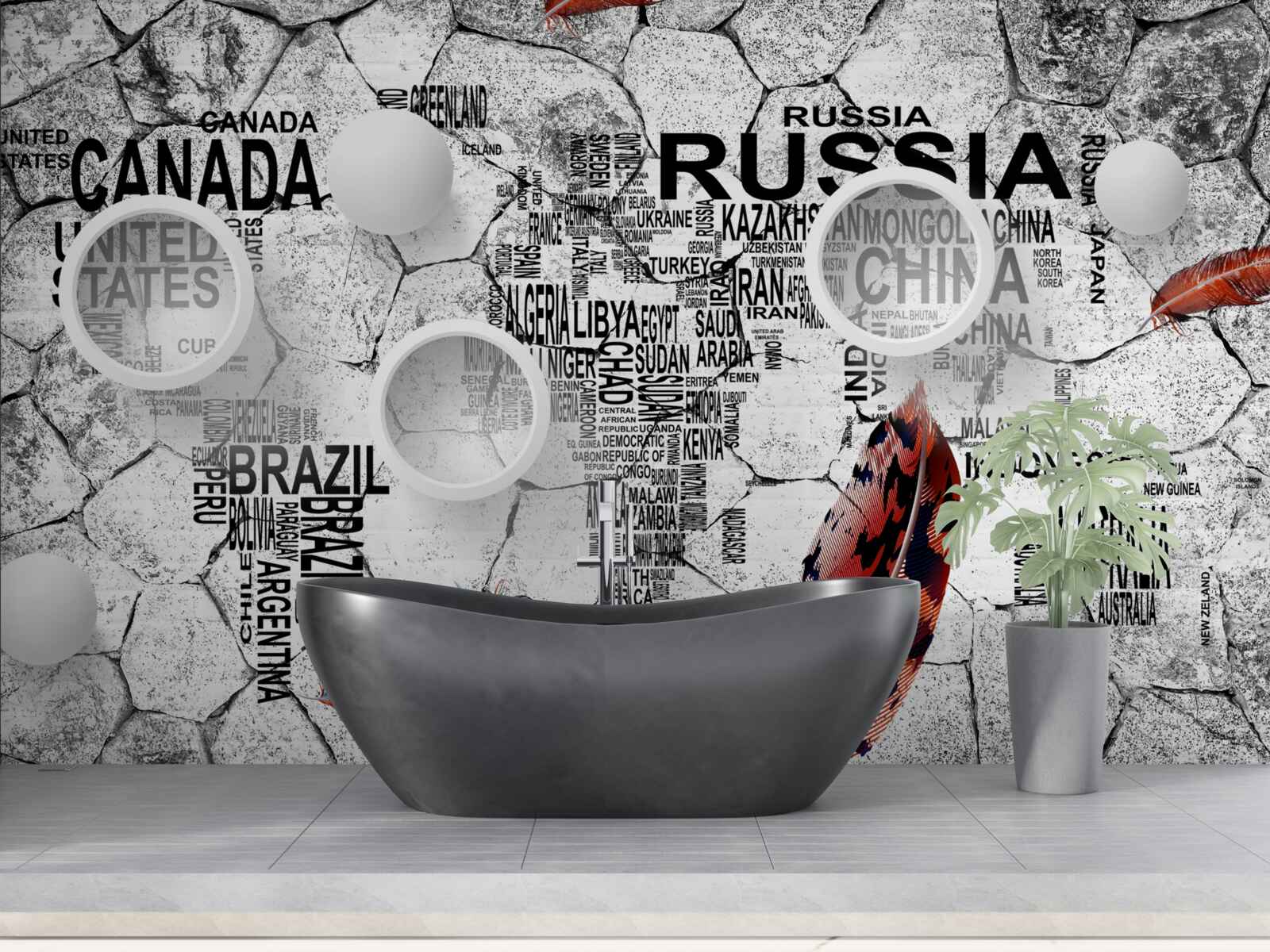 Фотошпалери ручки та назви країн