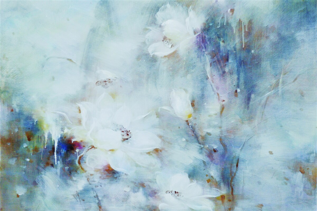 Фотошпалери квітковий безлад в акварелі