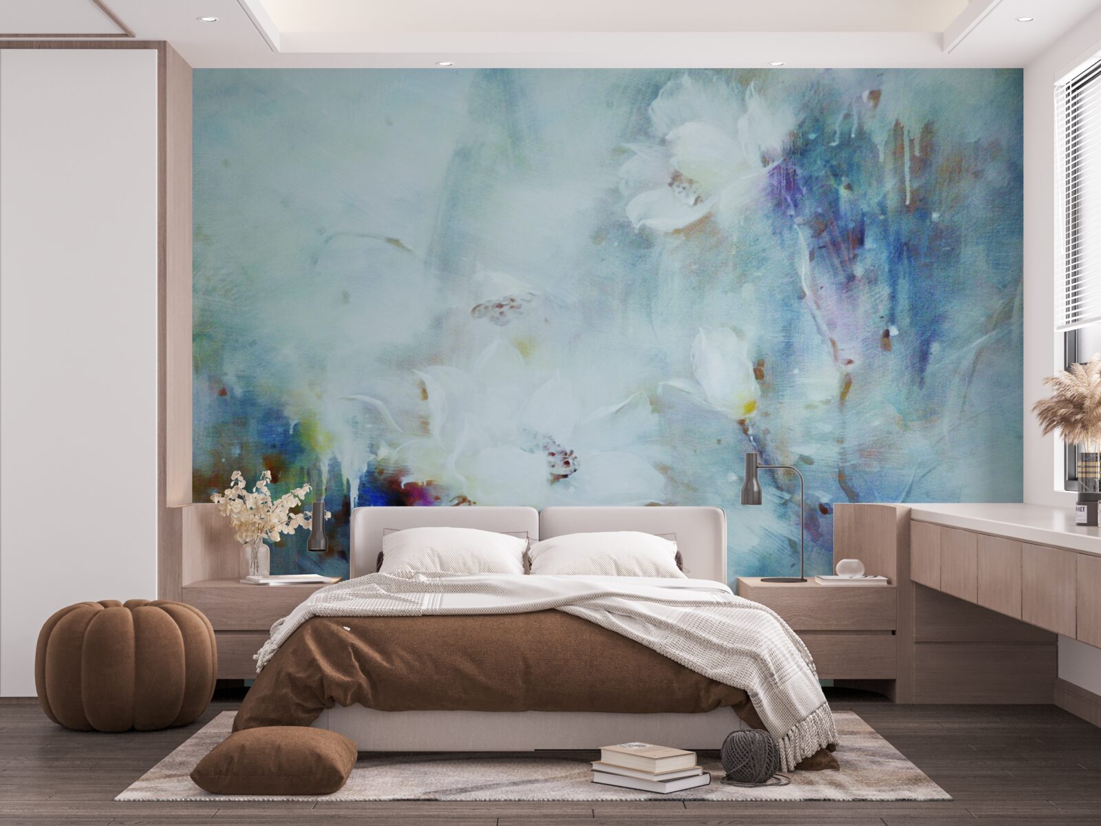 Фотошпалери квітковий безлад в акварелі