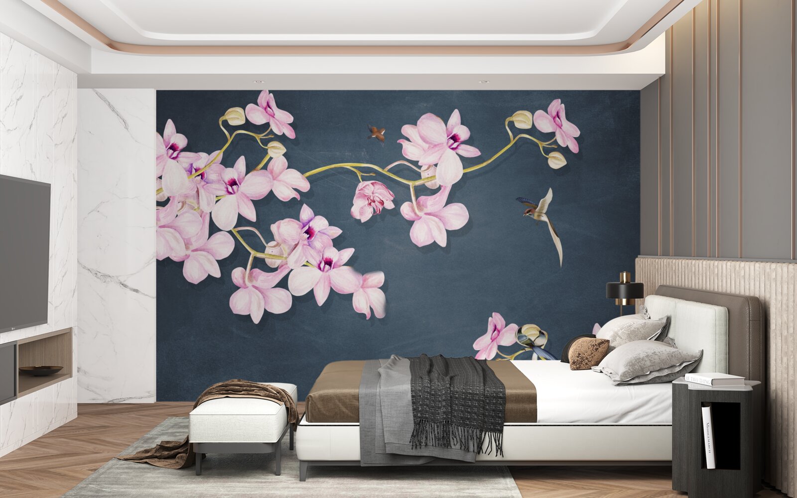 Фотошпалери орхідеї в ніжному бузковому відтінку