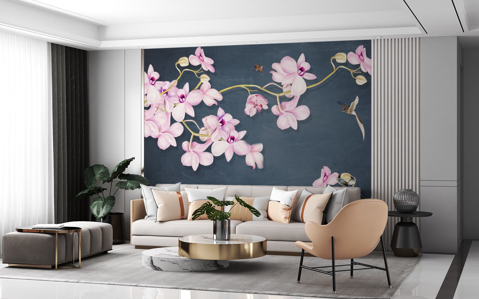 Фотошпалери орхідеї в ніжному бузковому відтінку