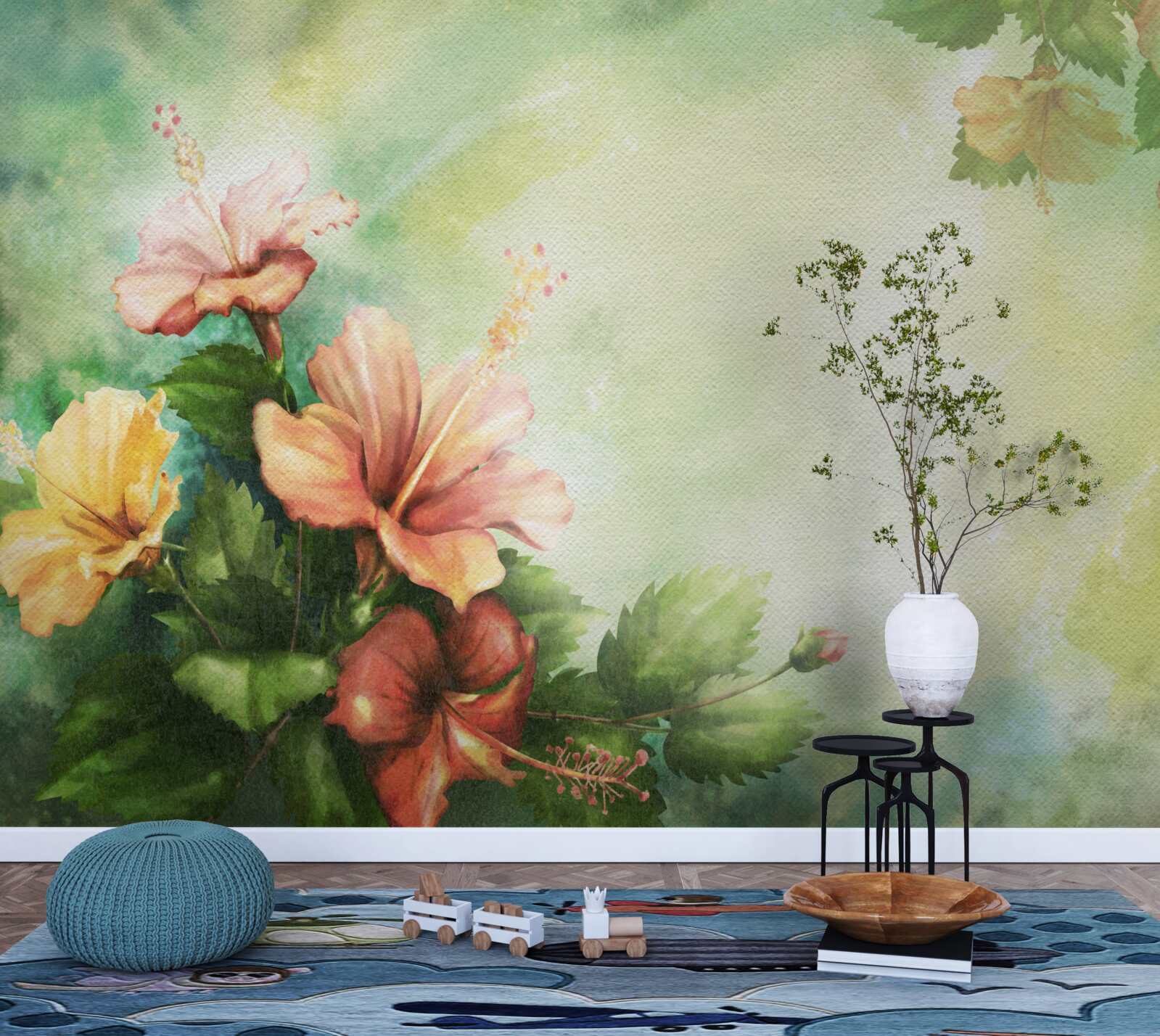 Фотошпалери красиві акварельні рослини