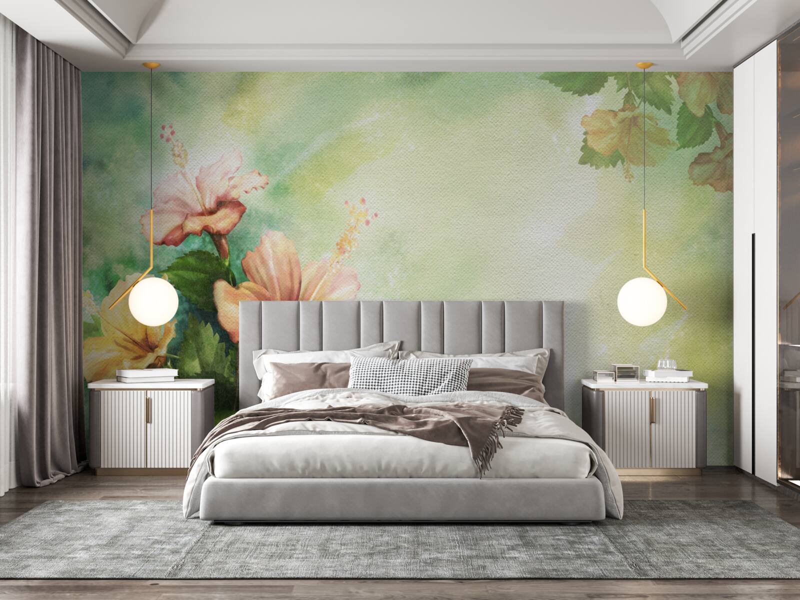 Фотошпалери красиві акварельні рослини