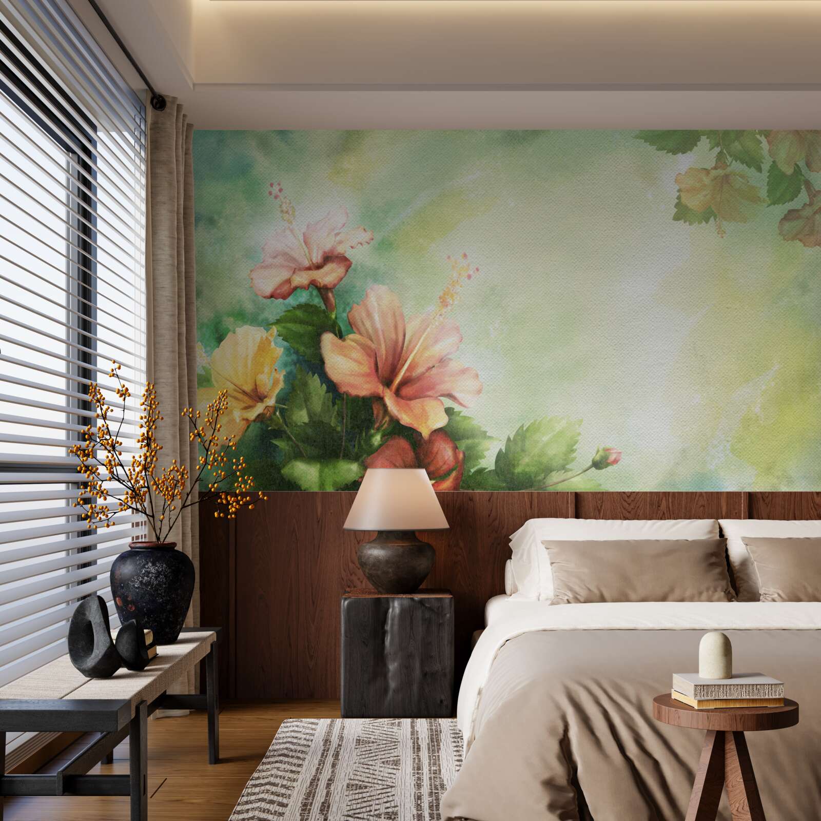 Фотошпалери красиві акварельні рослини