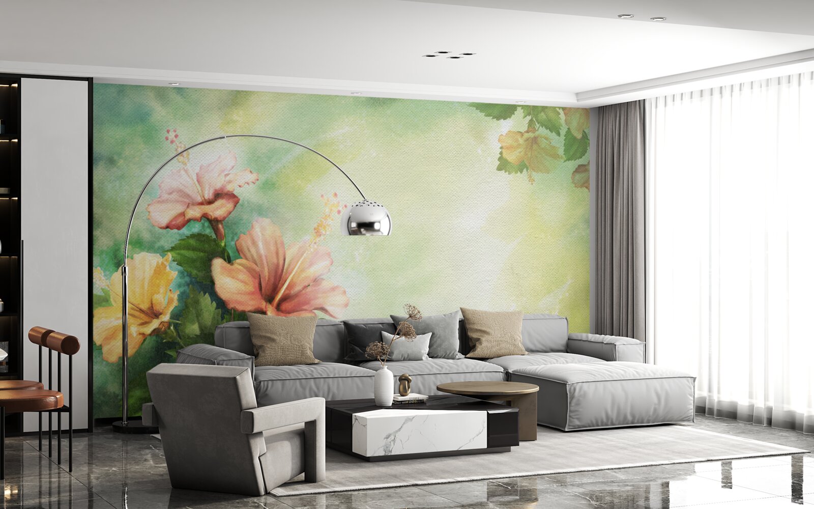 Фотошпалери красиві акварельні рослини