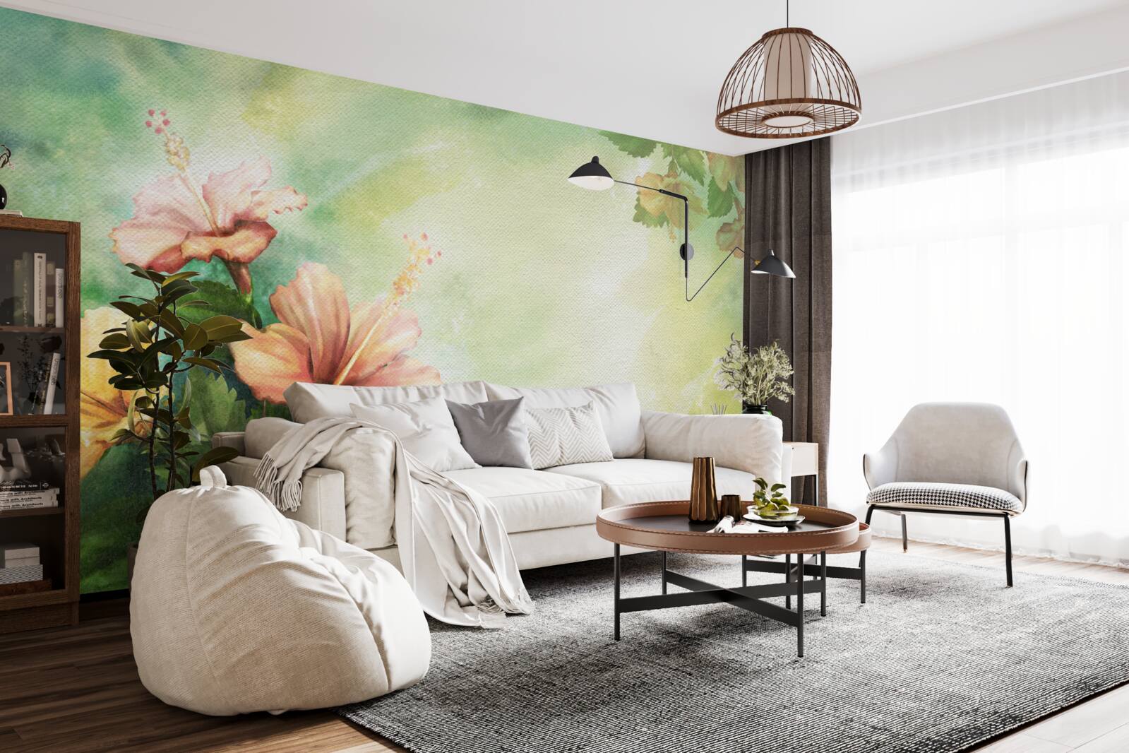 Фотошпалери красиві акварельні рослини