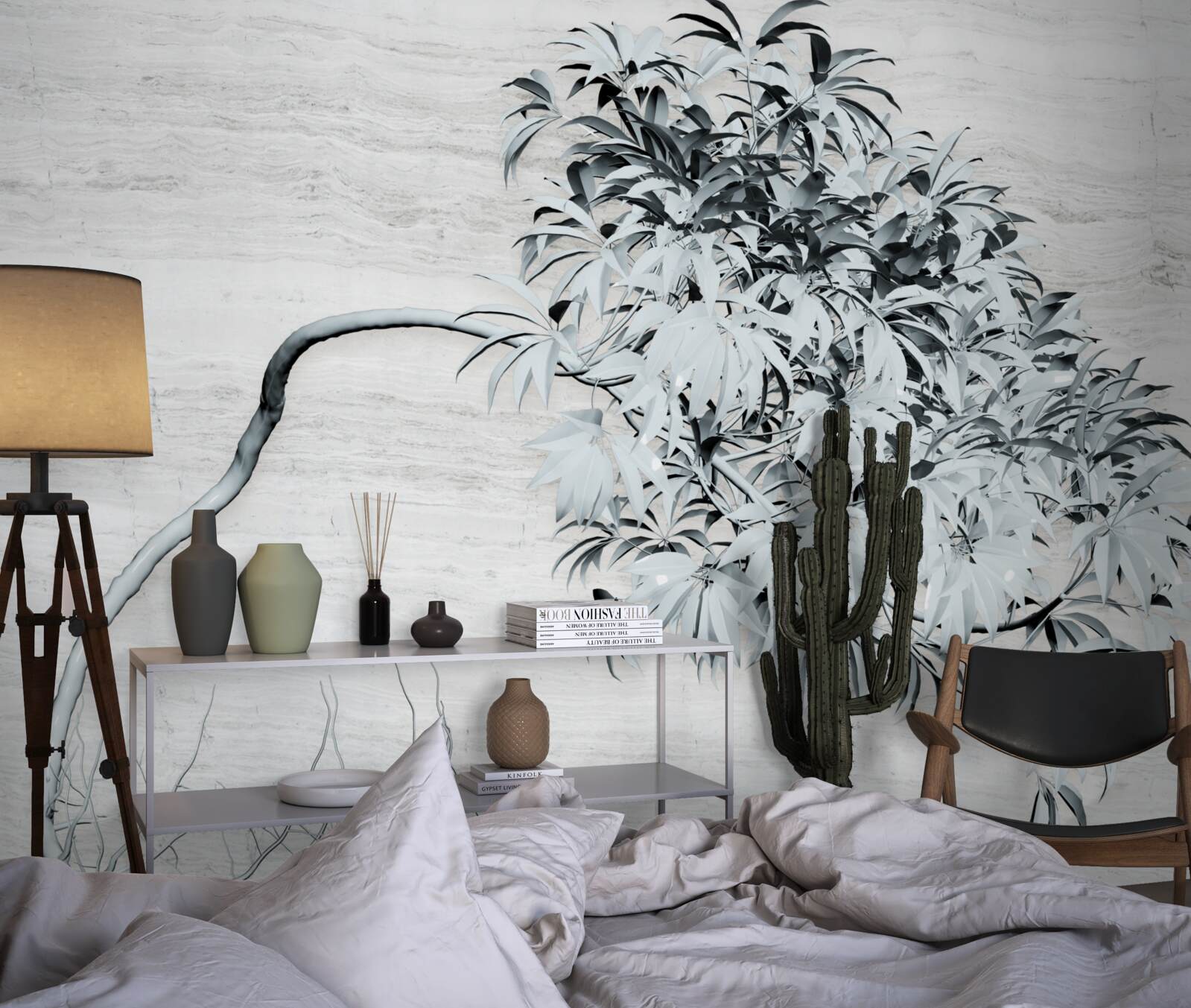 Фотошпалери дерево, що самотньо стоїть на вітрі