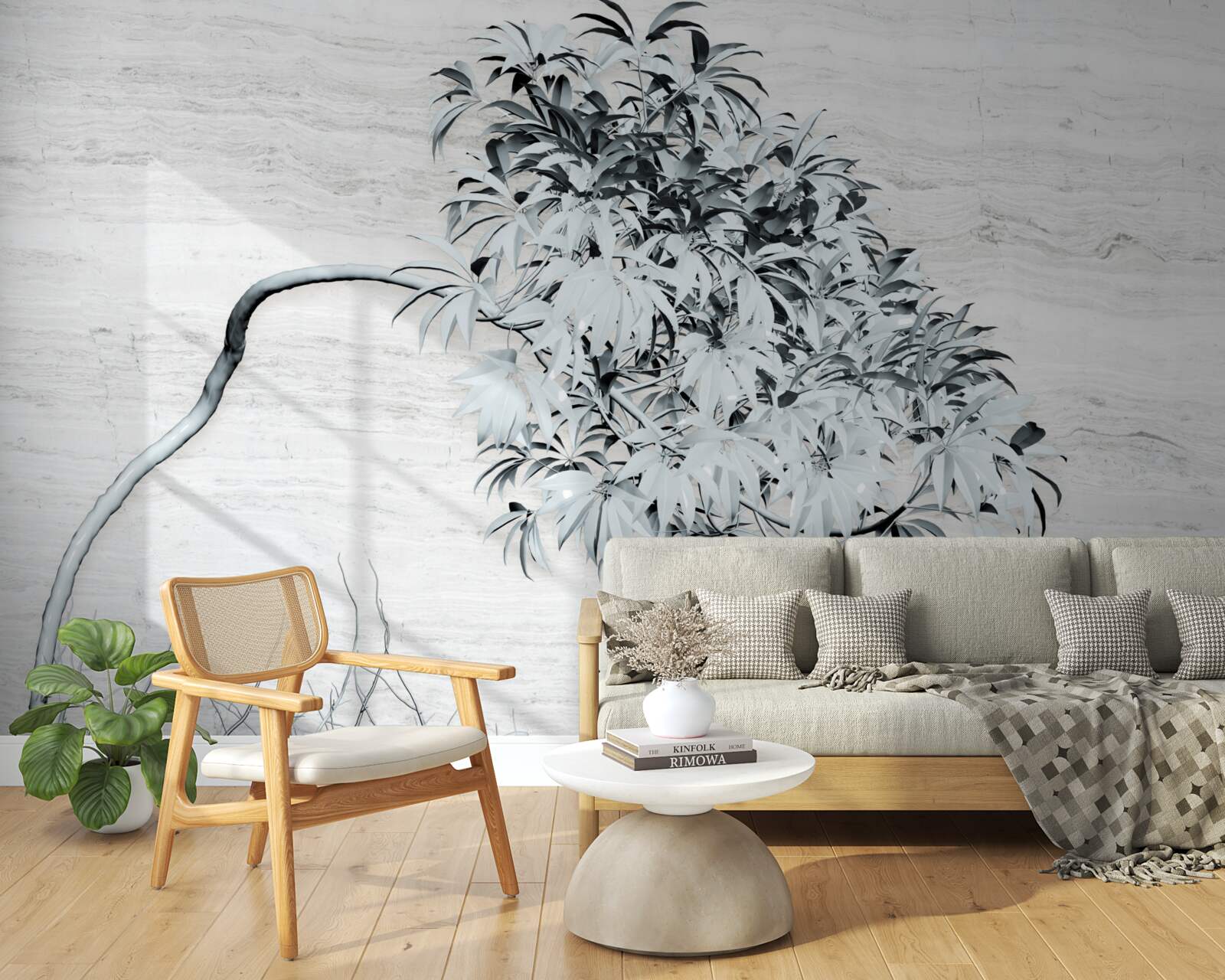 Фотошпалери дерево, що самотньо стоїть на вітрі