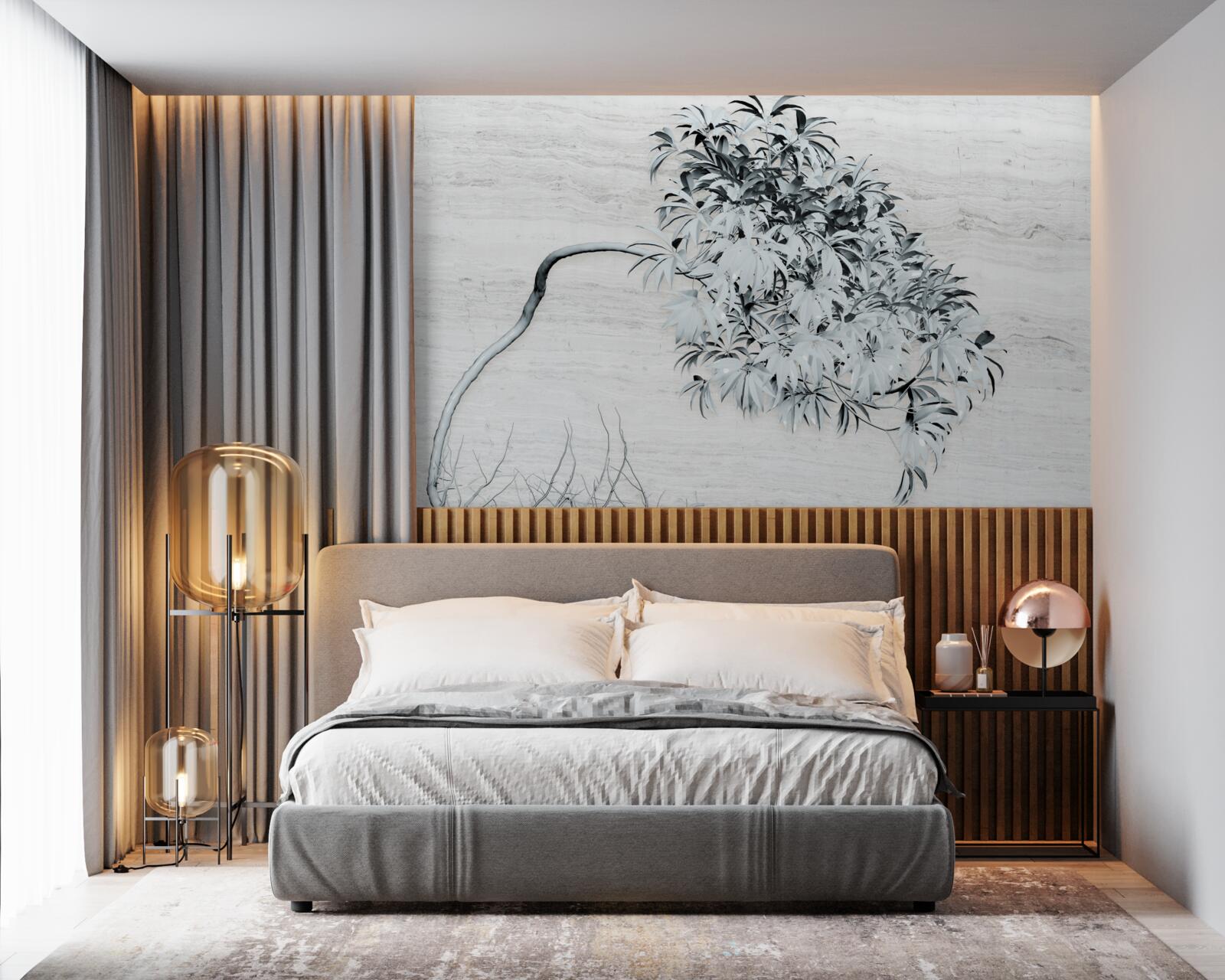 Фотошпалери дерево, що самотньо стоїть на вітрі