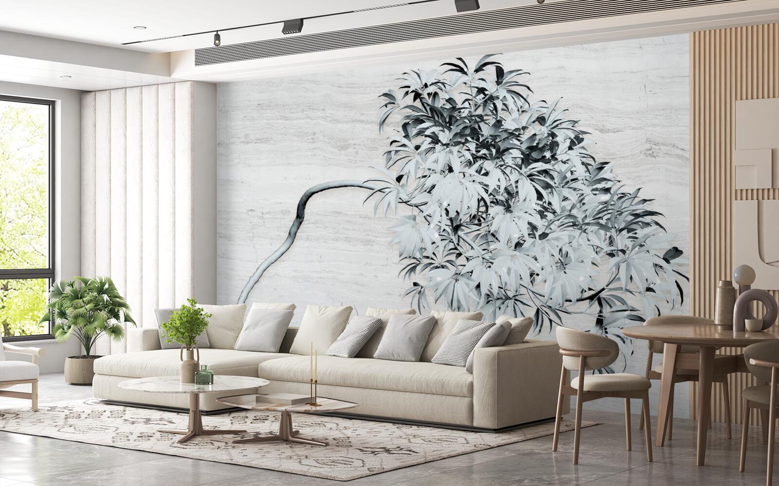 Фотошпалери дерево, що самотньо стоїть на вітрі