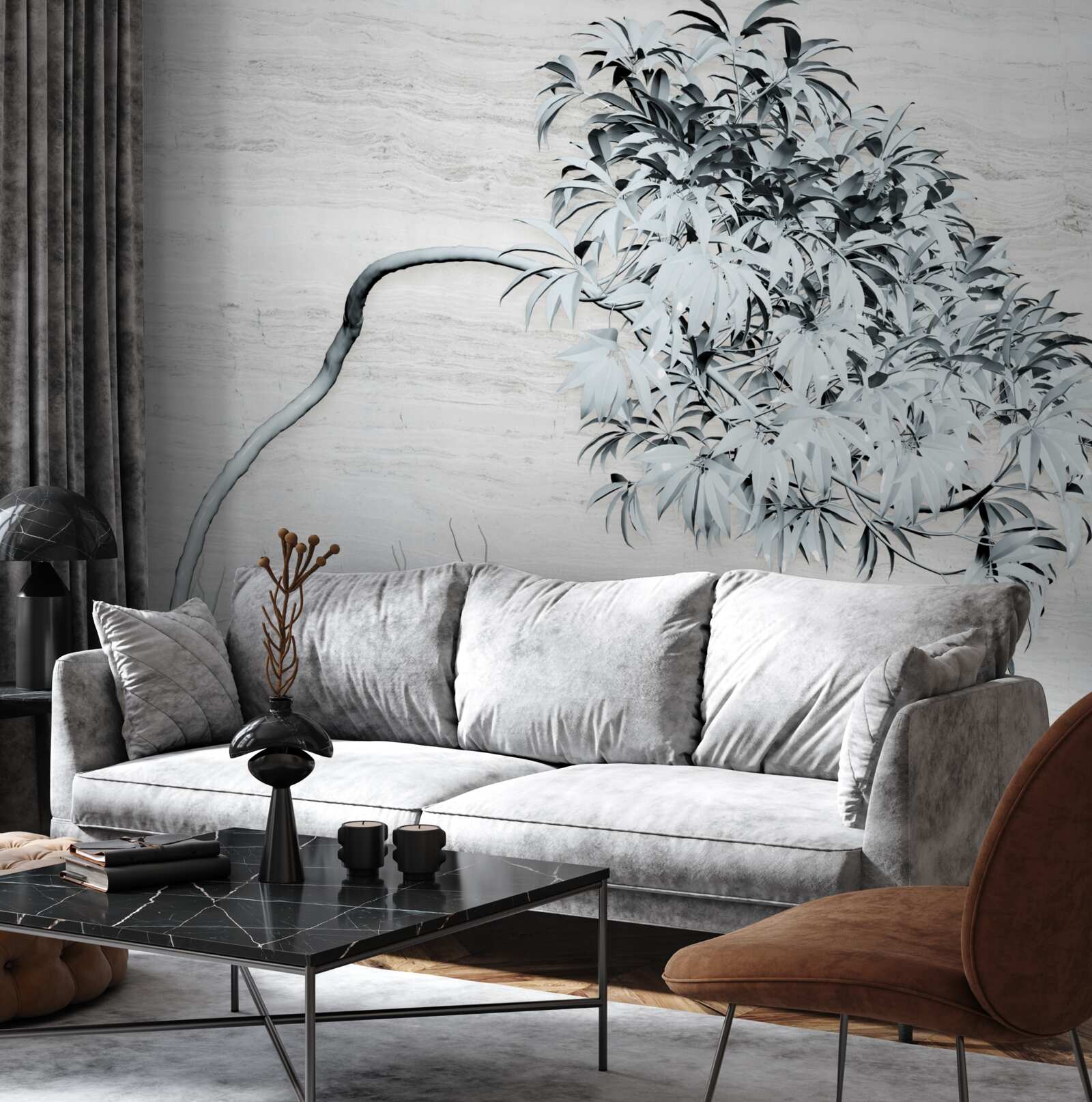 Фотошпалери дерево, що самотньо стоїть на вітрі