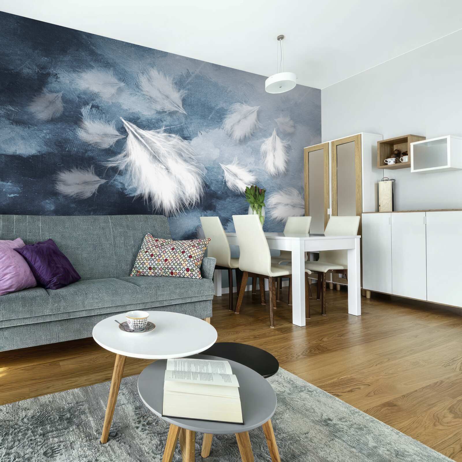 Фотошпалери м'яке білосніжне пір'я